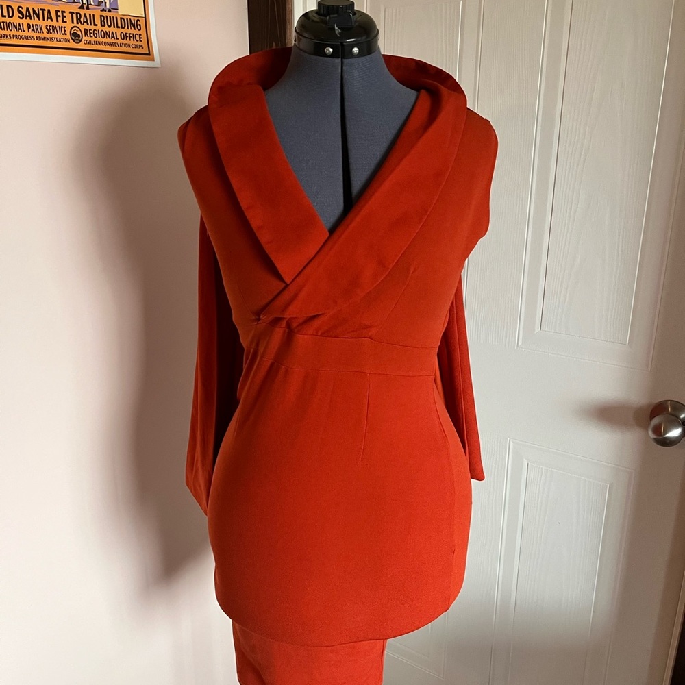 Elegant Red Wrap Dress